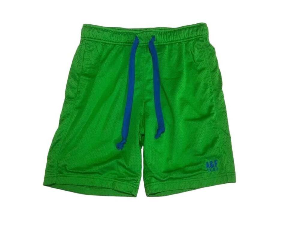 Abercrombie & Fitch 1892 Green Mesh Athletic Gym Shorts with Blue Drawstring